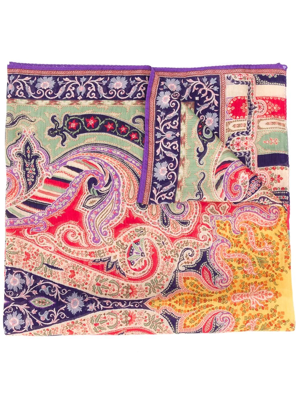 paisley knit long scarf - 1