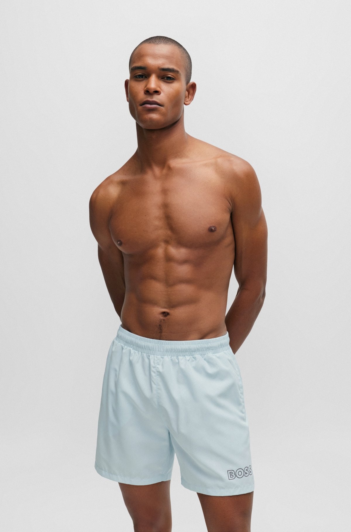 FULLY LINED SWIM SHORTS WITH LOGO PRINT - 2