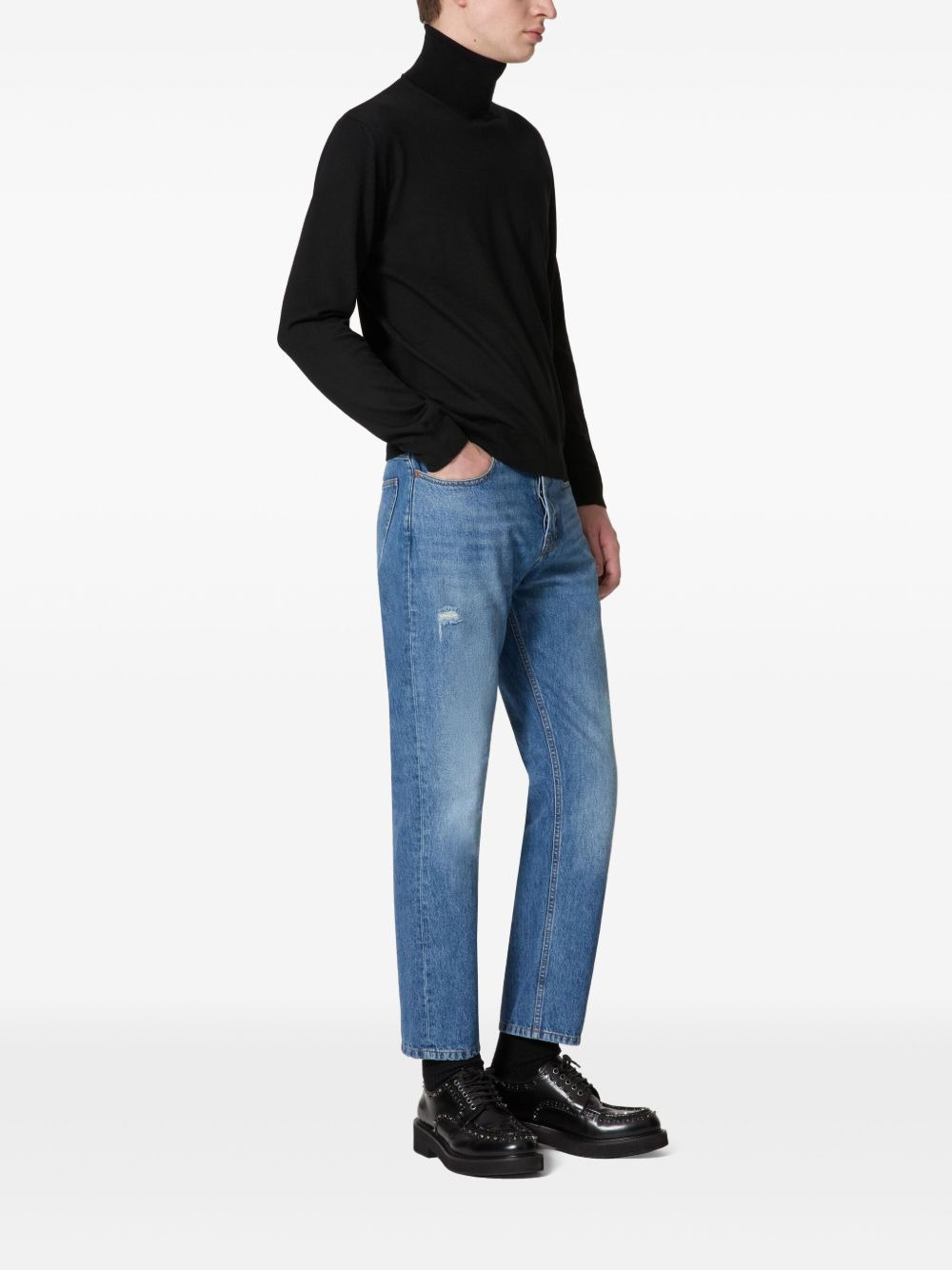 roll neck knit jumper - 2