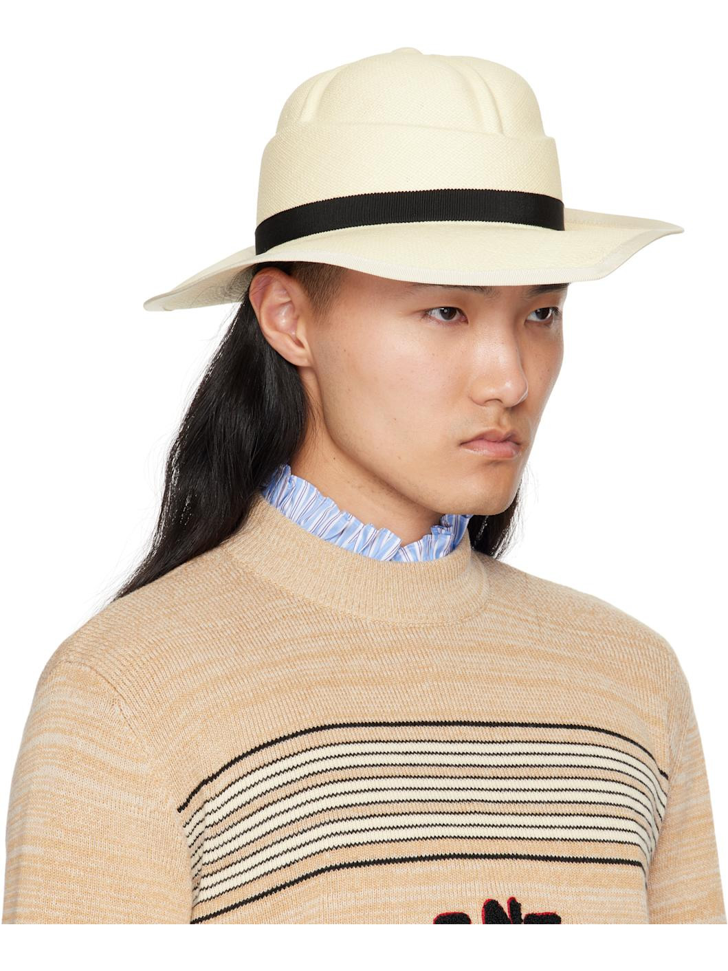 Off-White Large Brim Panama Hat - 2