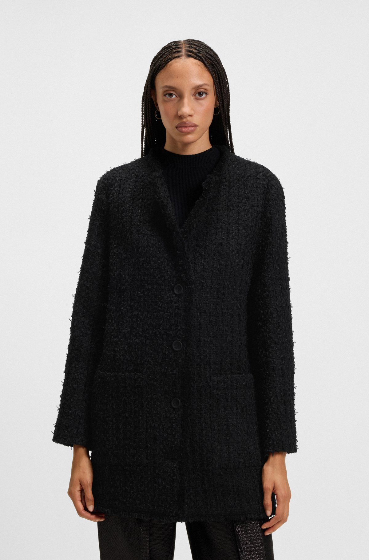 OVERSIZE-FIT BLAZER IN VELVET TWEED - 2
