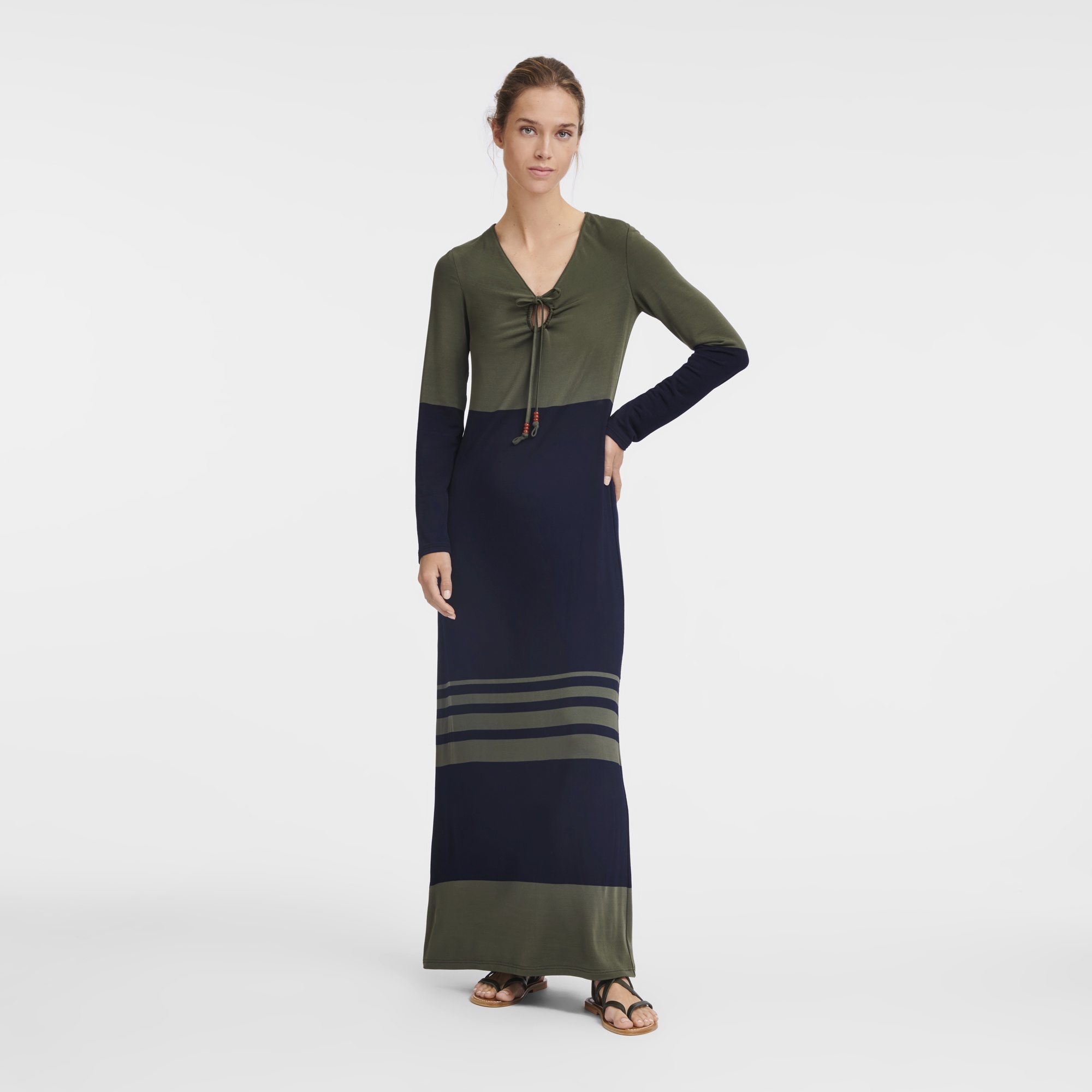 Long dress Navy/Khaki - Jersey - 2