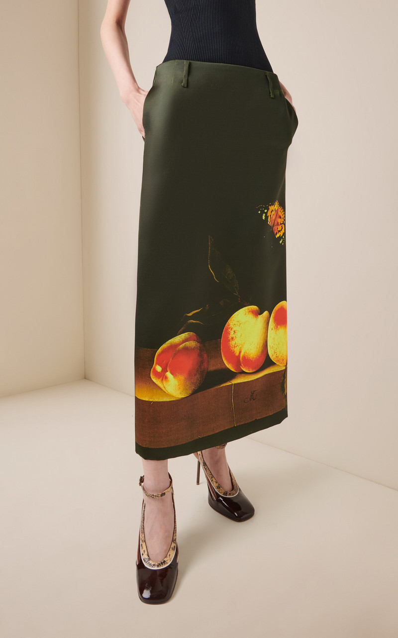 Sentista Printed Satin Midi Skirt 3
