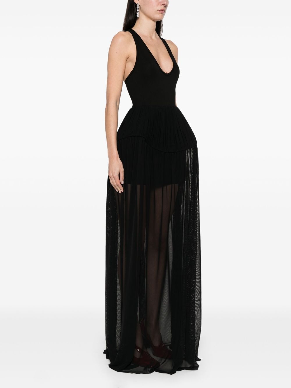 pleated tulle gown - 3