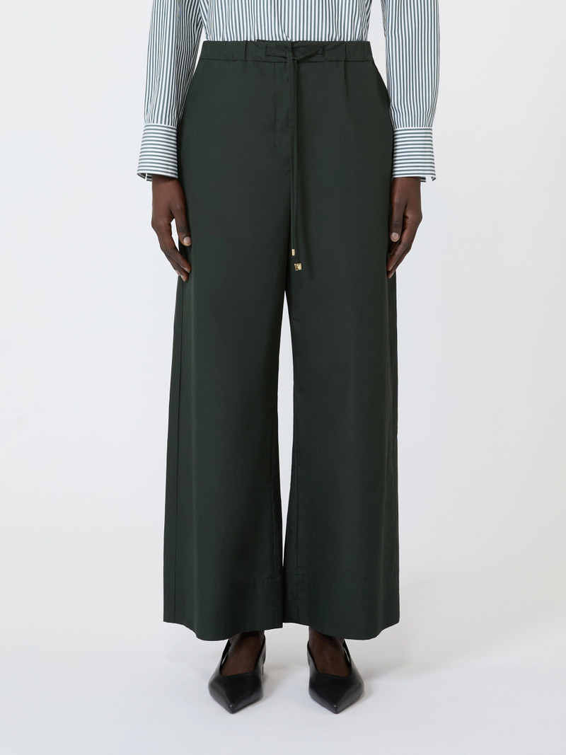 AUREO Cotton poplin jogging trousers - GREEN 3