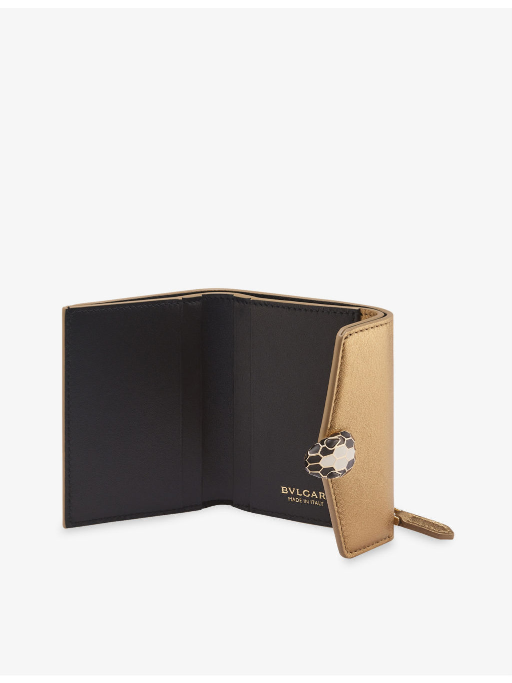 Serpenti logo-embossed leather compact cardholder - 4