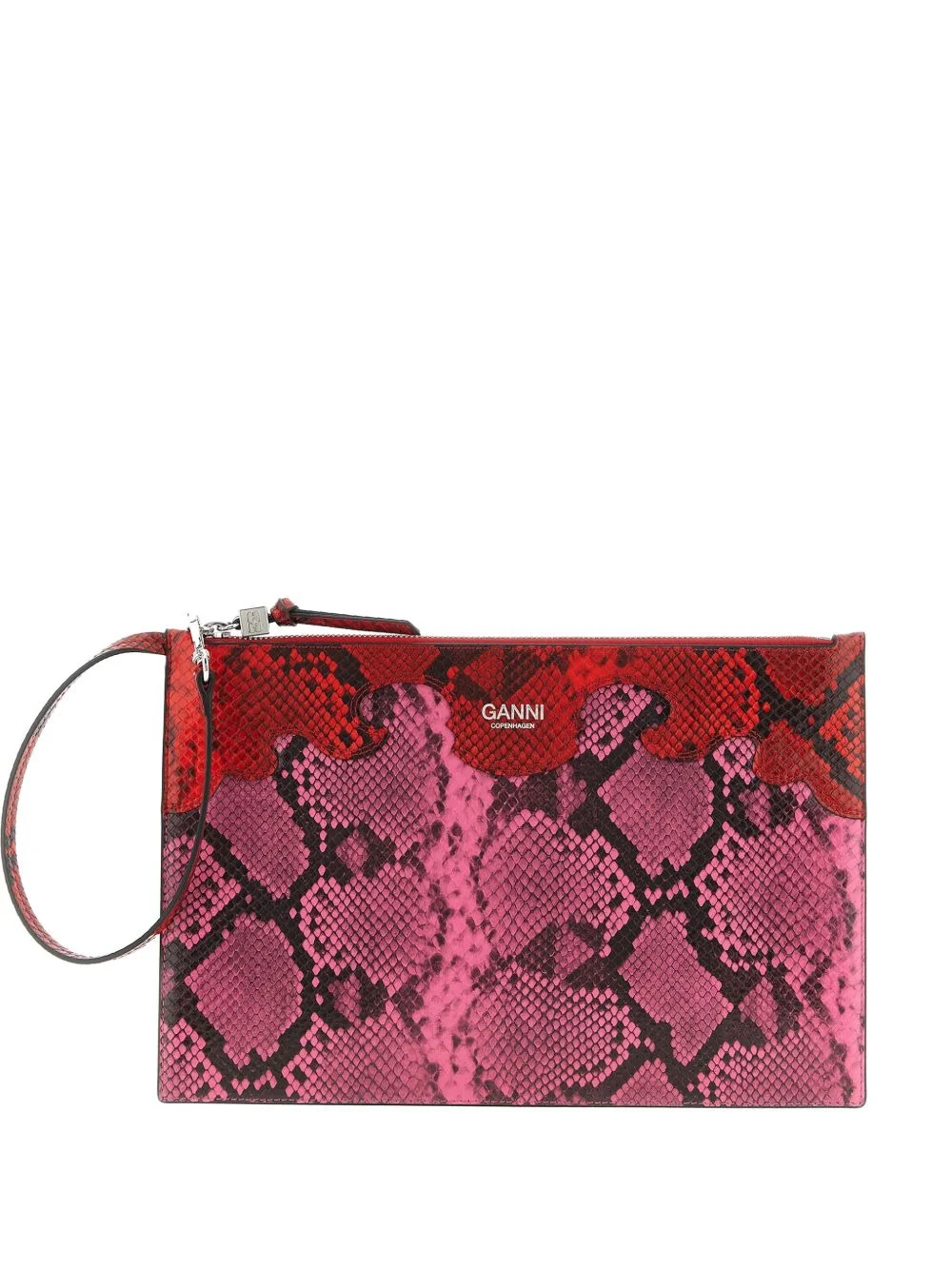 Fairy embossed snake-print clutch bag - 1