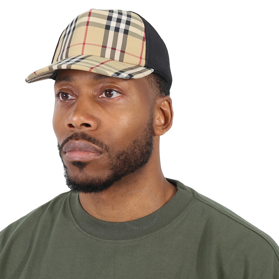 Burberry Vintage Check Trucker Hat In Beige - 2