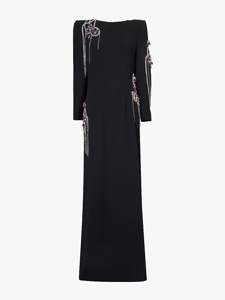 Dalista embellished column crepe gown - 1