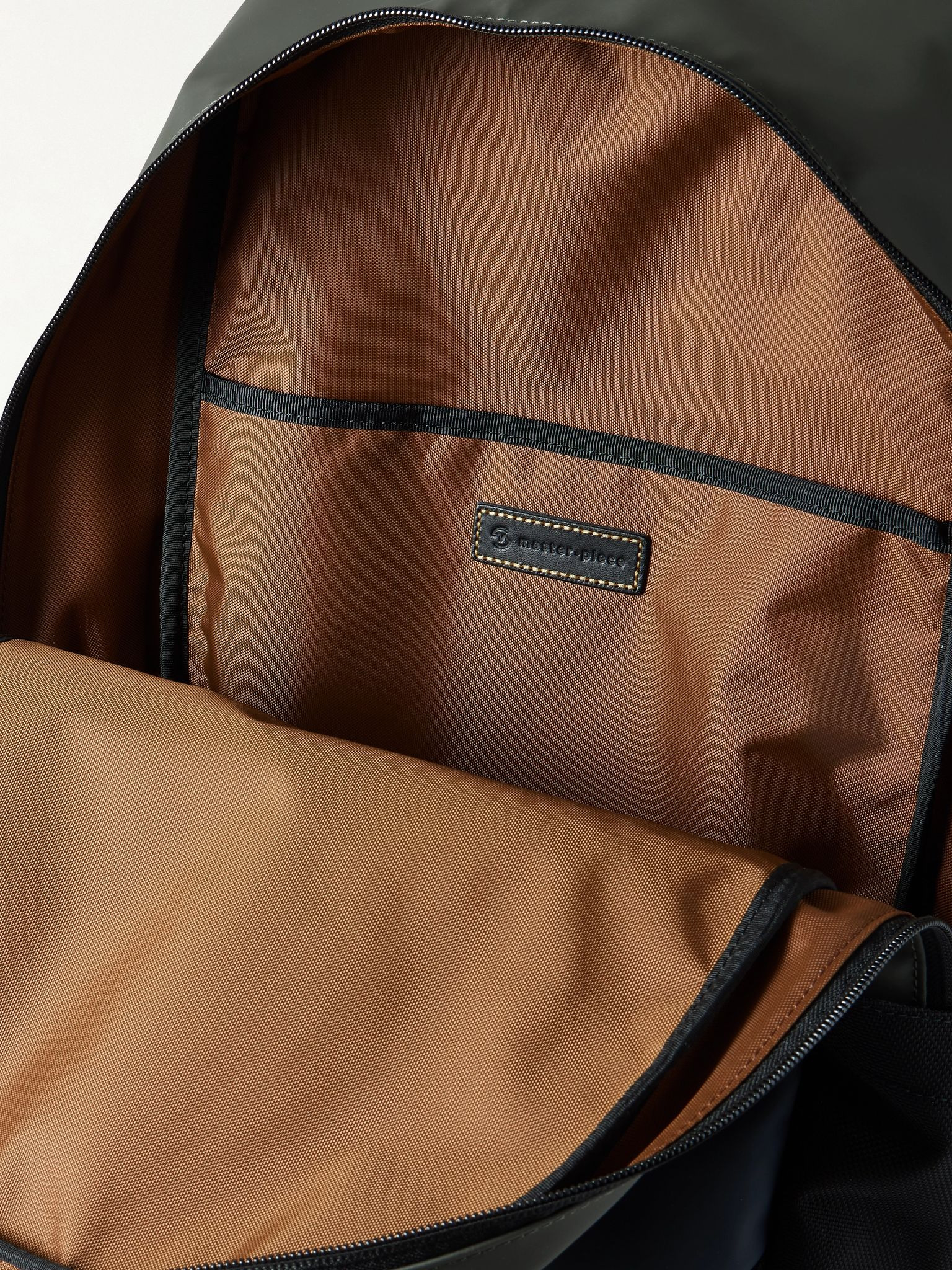 Slick Logo-Appliquéd Leather and CORDURA® Ballistic Nylon Backpack Gray - 5