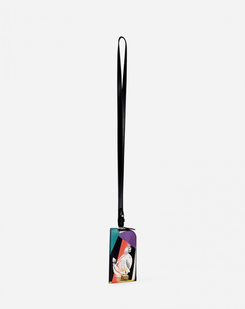 NECKLACE CARD HOLDER IN  PRINTED LEATHER - 2