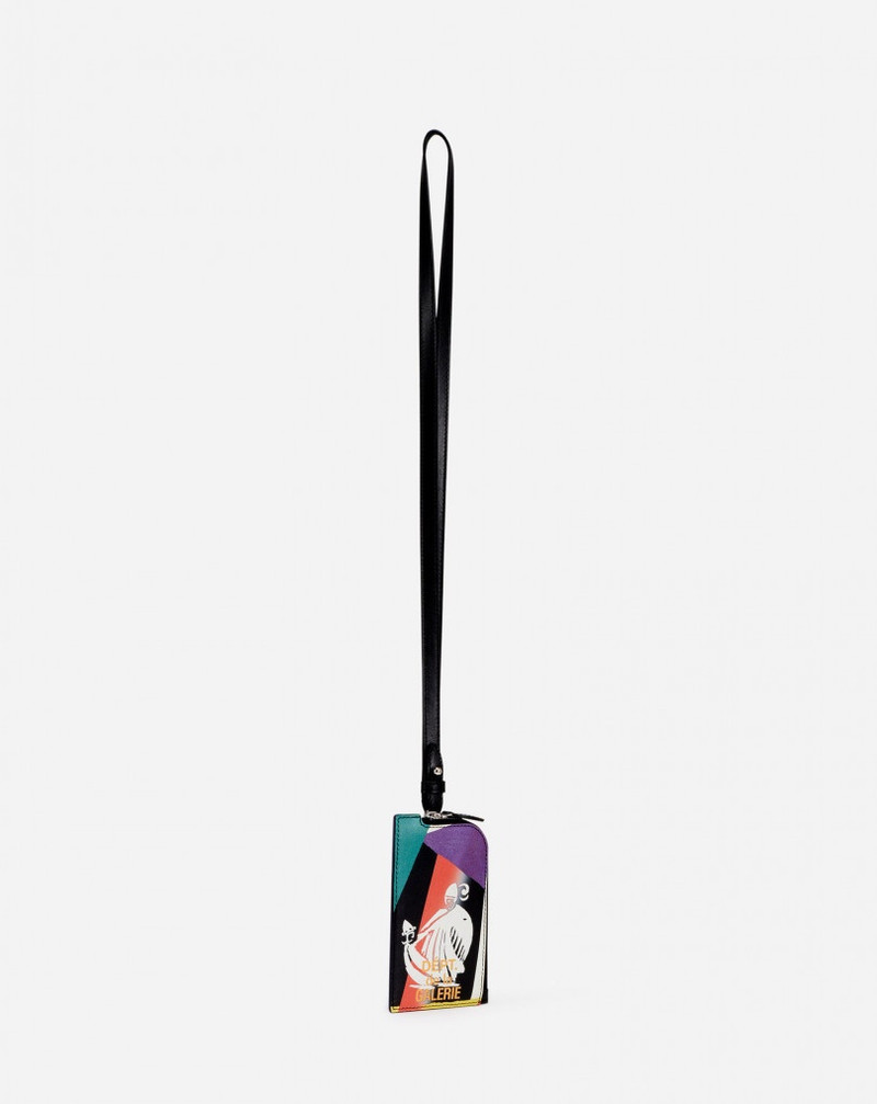 Lanvin NECKLACE CARD HOLDER IN  PRINTED LEATHER outlook
