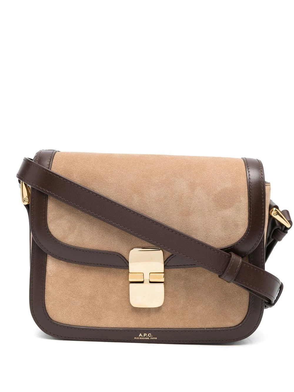 panelled leather satchel bag - 1