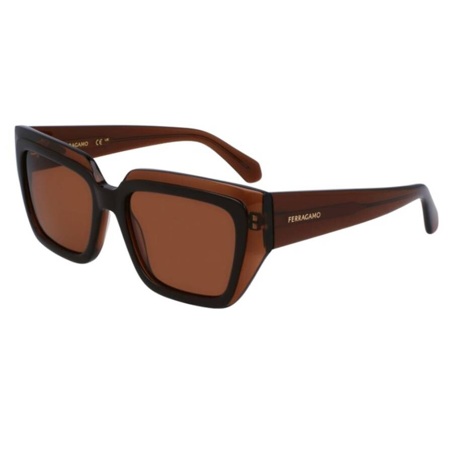 Ferragamo Brown Square Ladies Sunglasses SF2002S 233 55 - 2