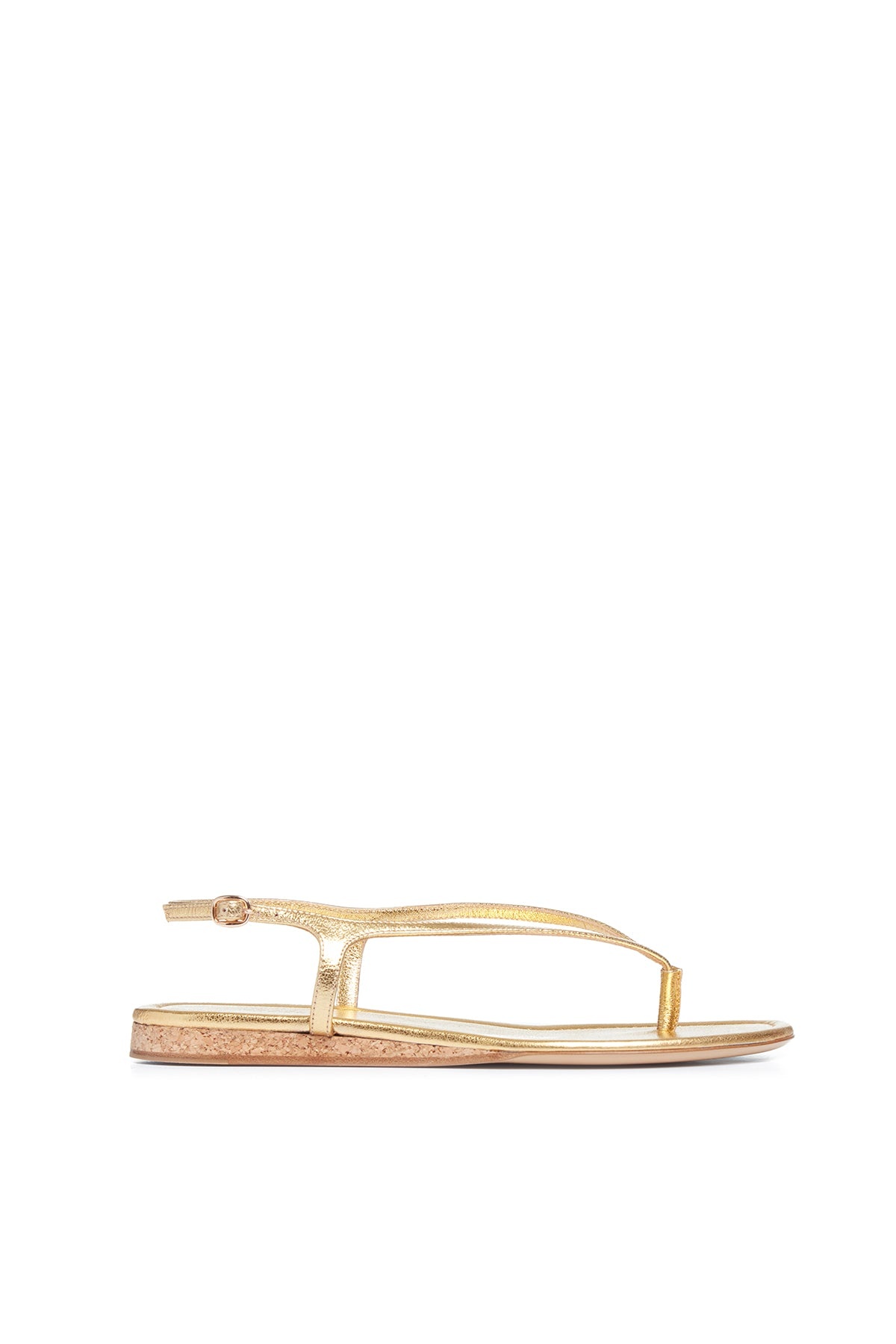 Gia Sandal in Gold Metallic Nappa Leather - 1