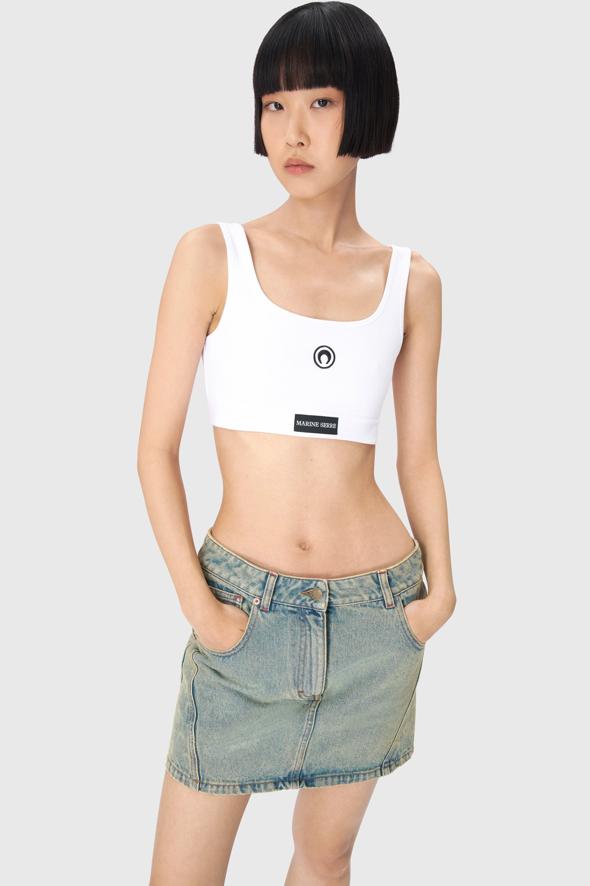 Moon Laser Denim Mini Skirt - 3