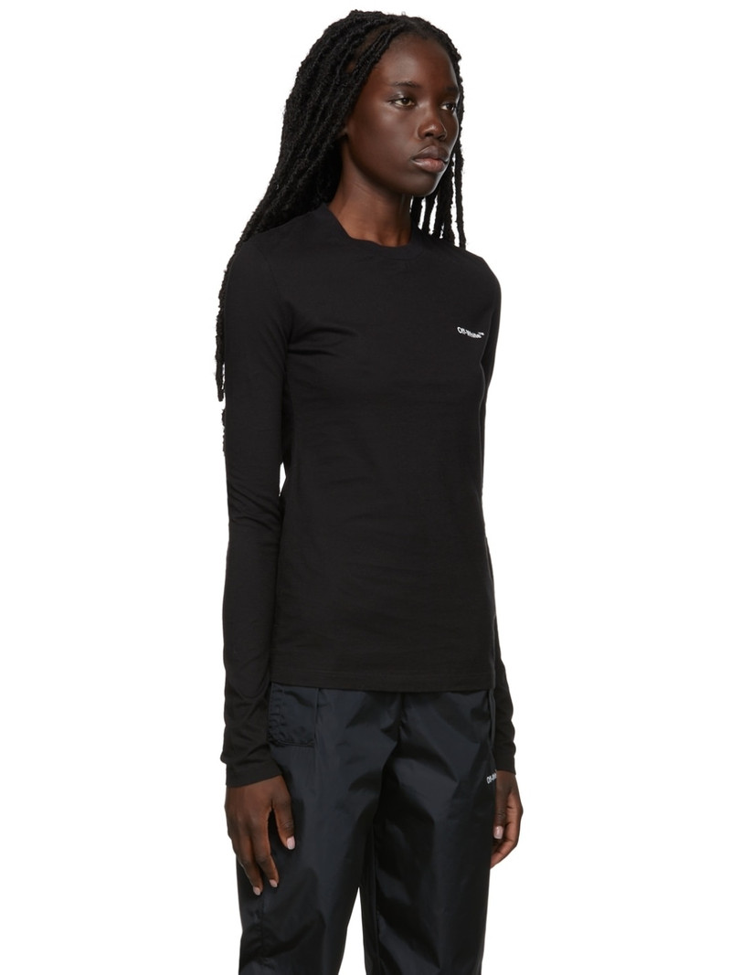 Black Stamp Logo Ribbed Crop T-Shirt 2