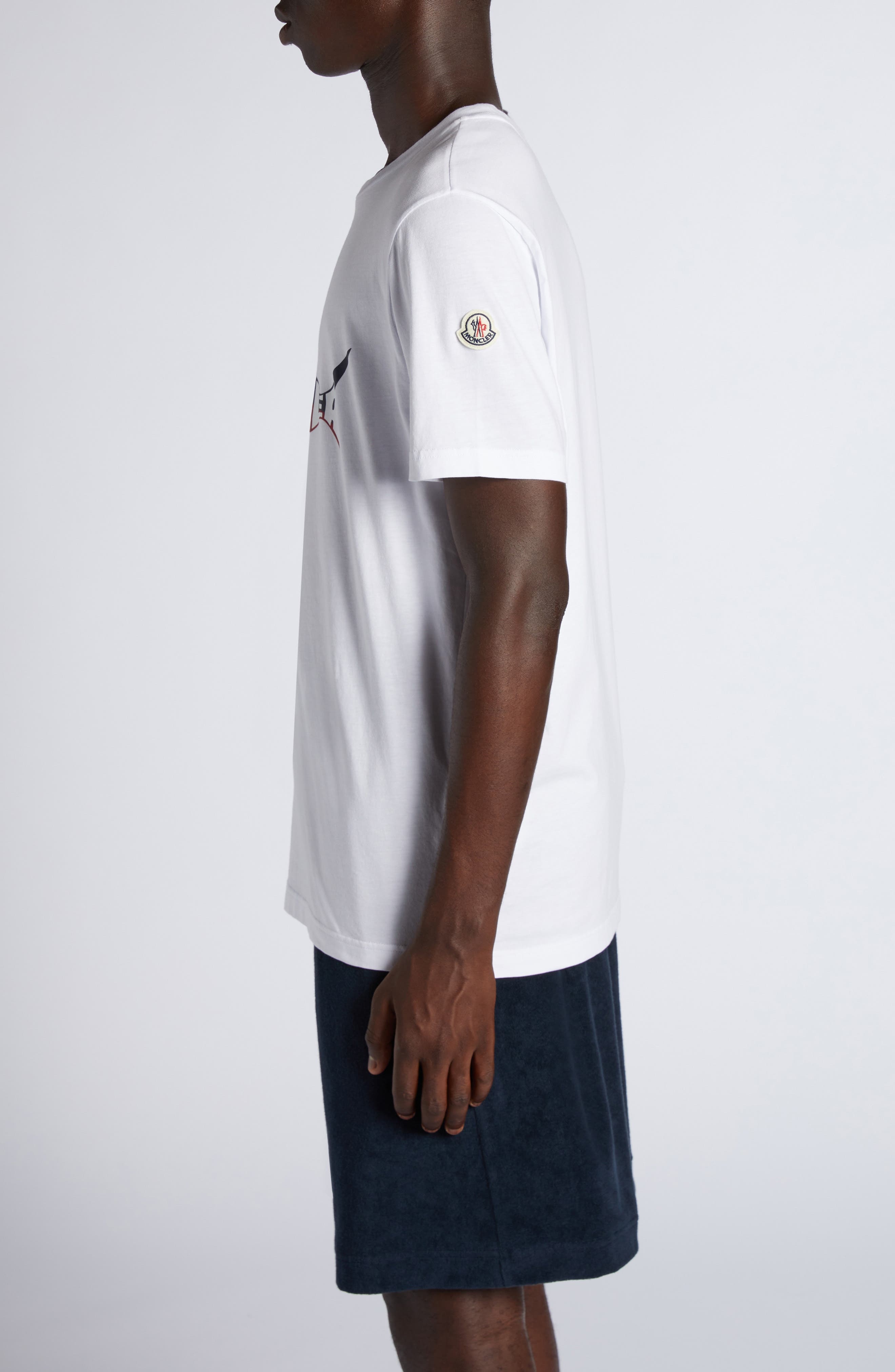Moncler Shark Cotton Graphic T-Shirt in White at Nordstrom - 3