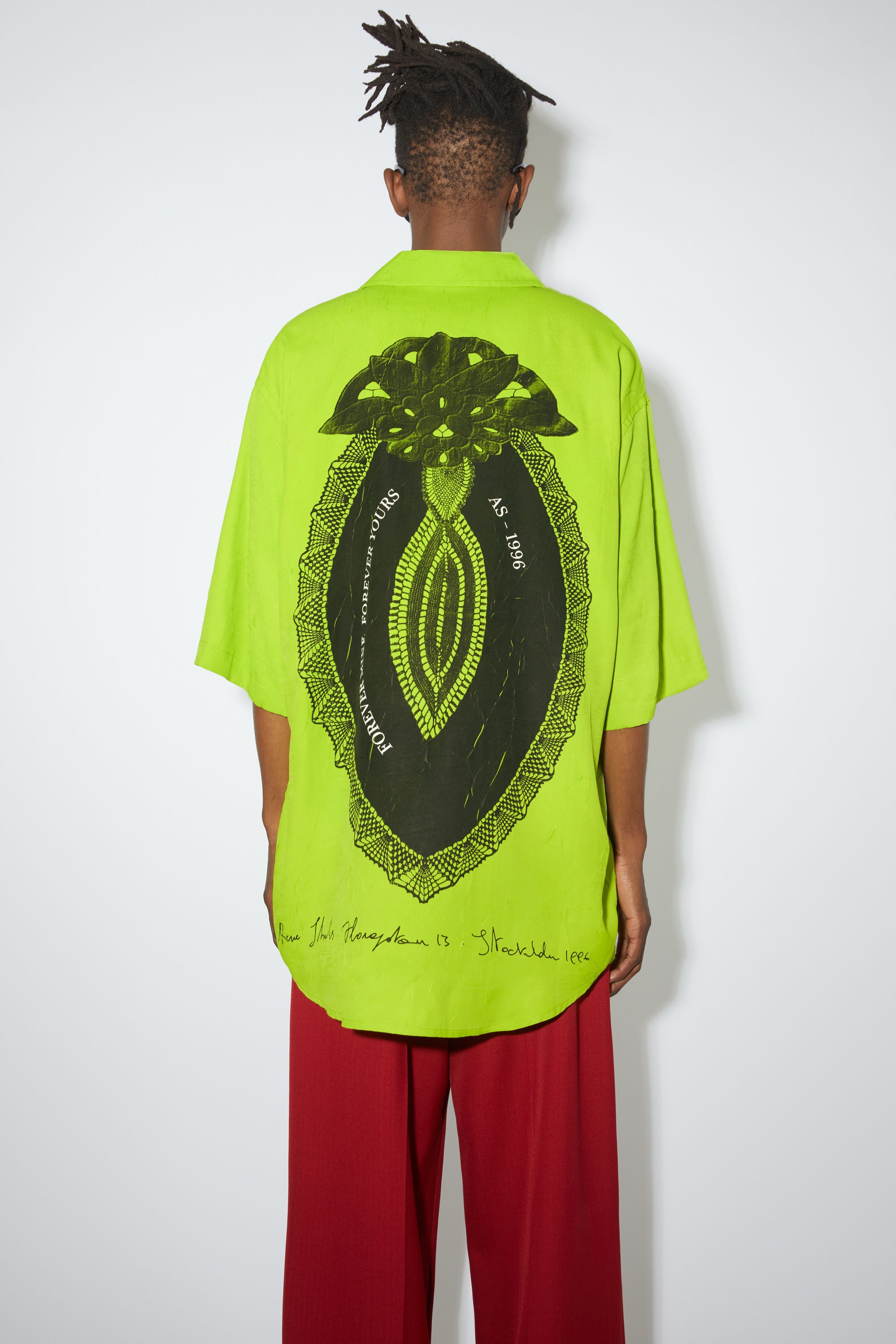 Printed button-up shirt - Lime green - 3