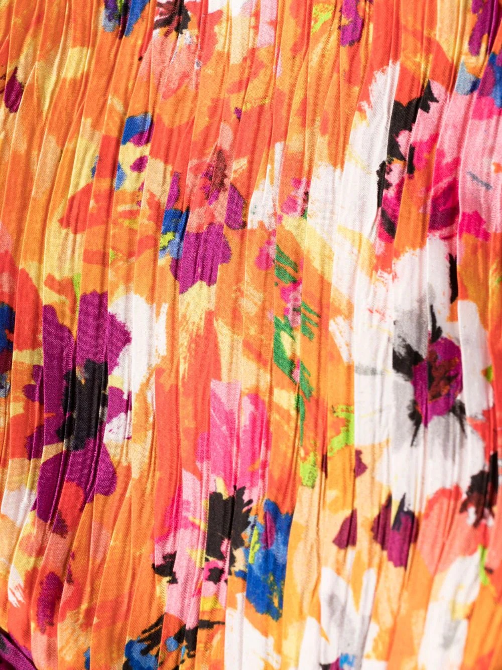 floral print pleated maxi dress - 7