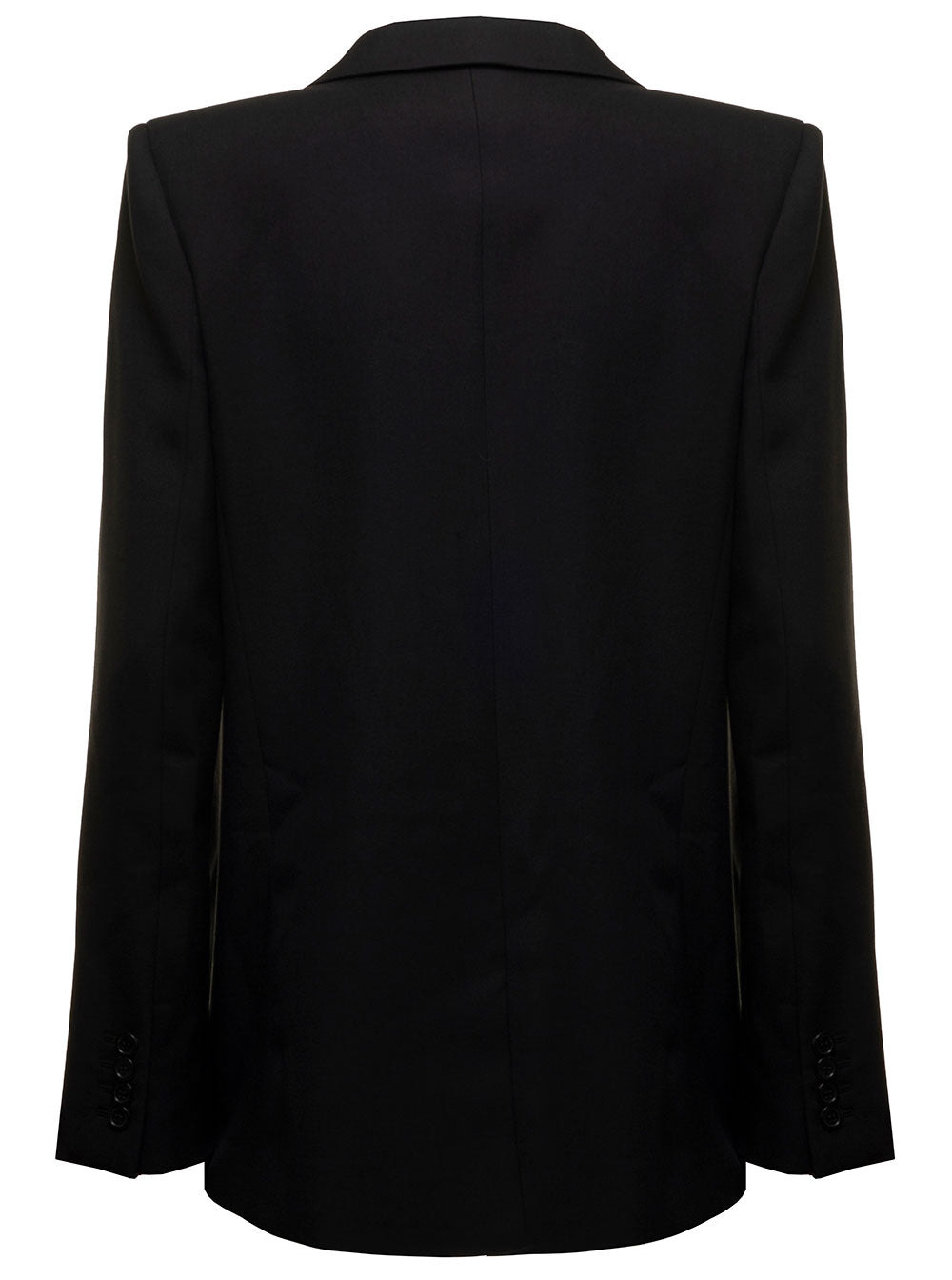 Saint Laurent Women Saint Laurent Woman's Black  Gabardine Single-Breasted Blazer - 4