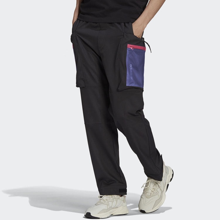 adidas originals G Outd Cargo P Contrasting Colors Pocket Loose Cargo Sweatpants Black H09349 - 2