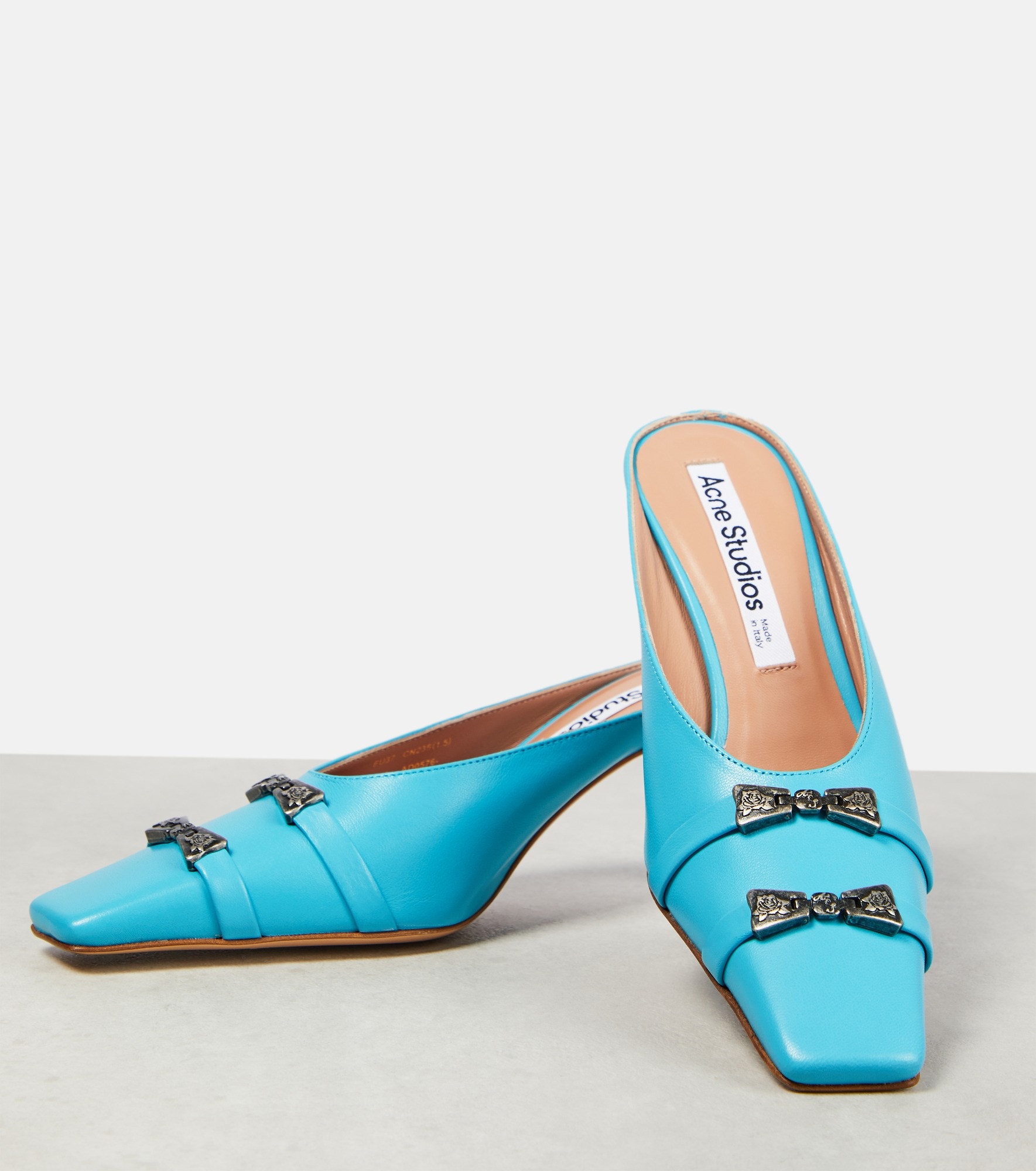 Embellished leather pumps - 6