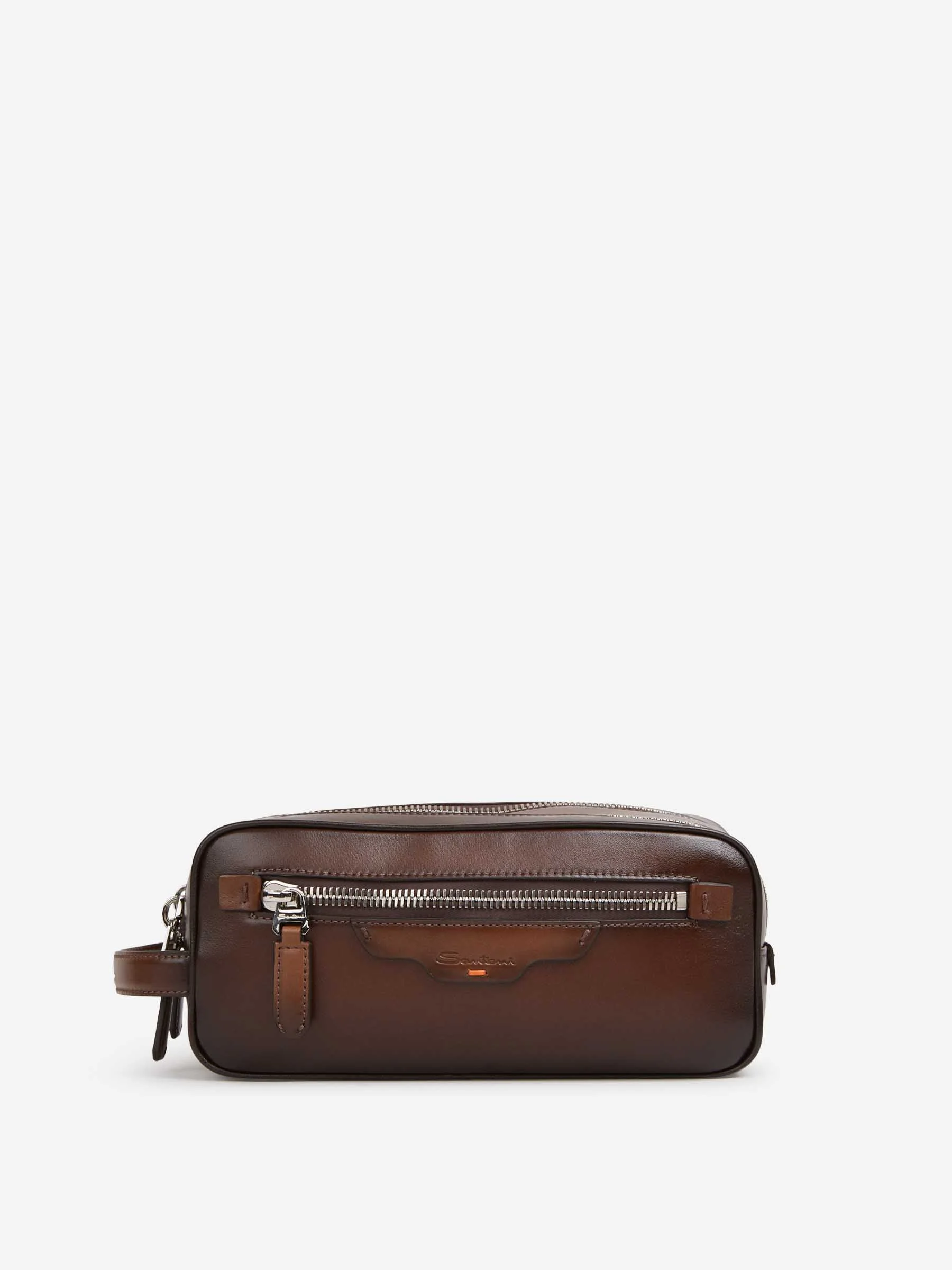 LEATHER ZIPPER TOILETRY BAG - 1