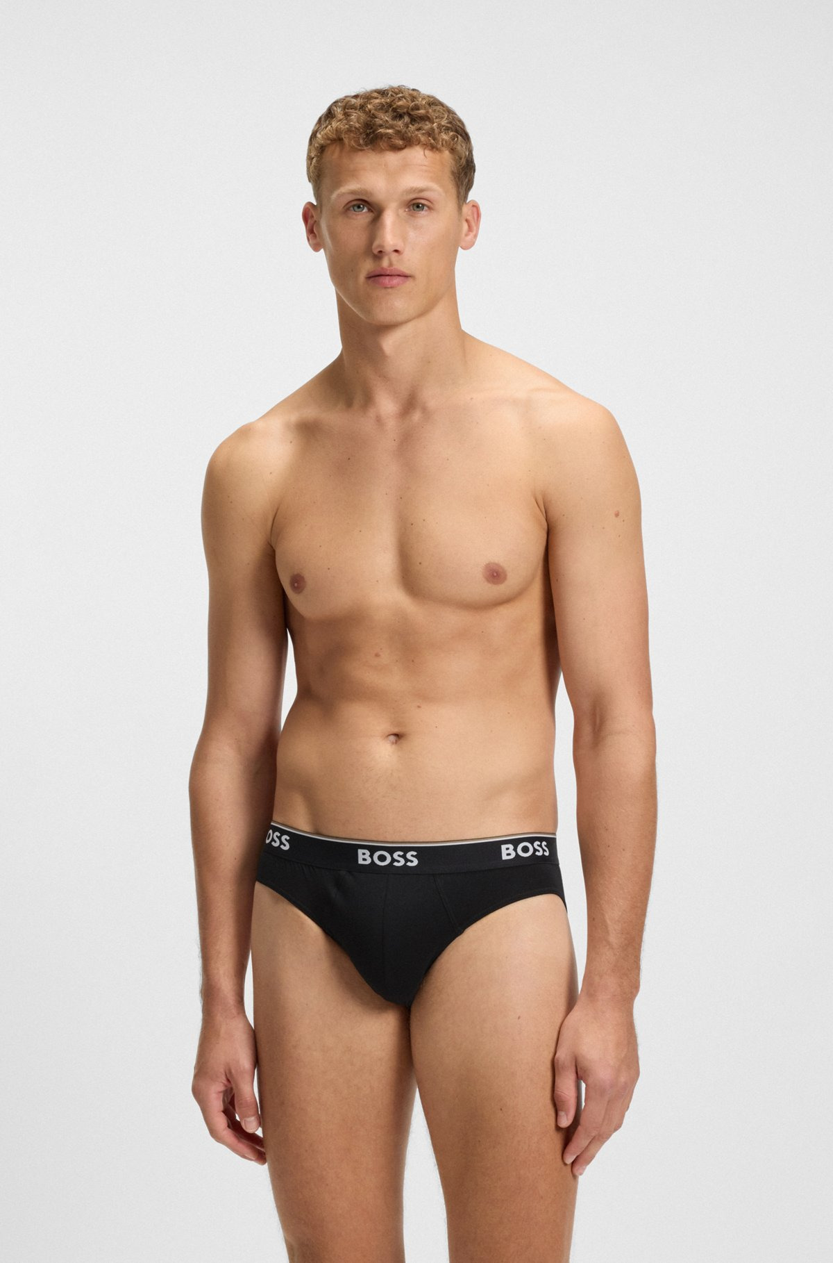 THREE-PACK OF STRETCH-COTTON BRIEFS WITH LOGO WAISTBANDS - 6