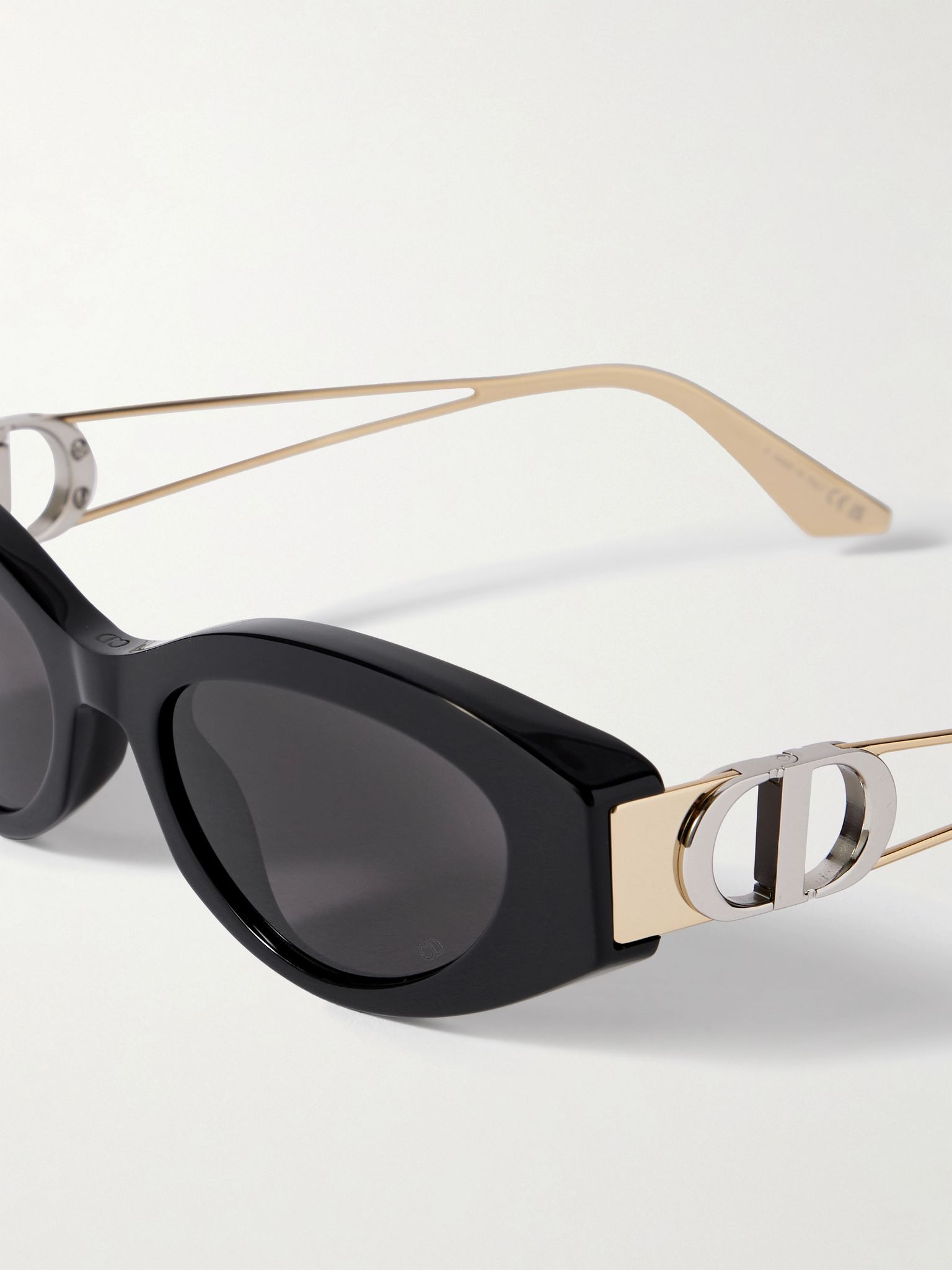30Montaigne B6I cat-eye acetate and gold- and silver-tone sunglasses Gold - 4