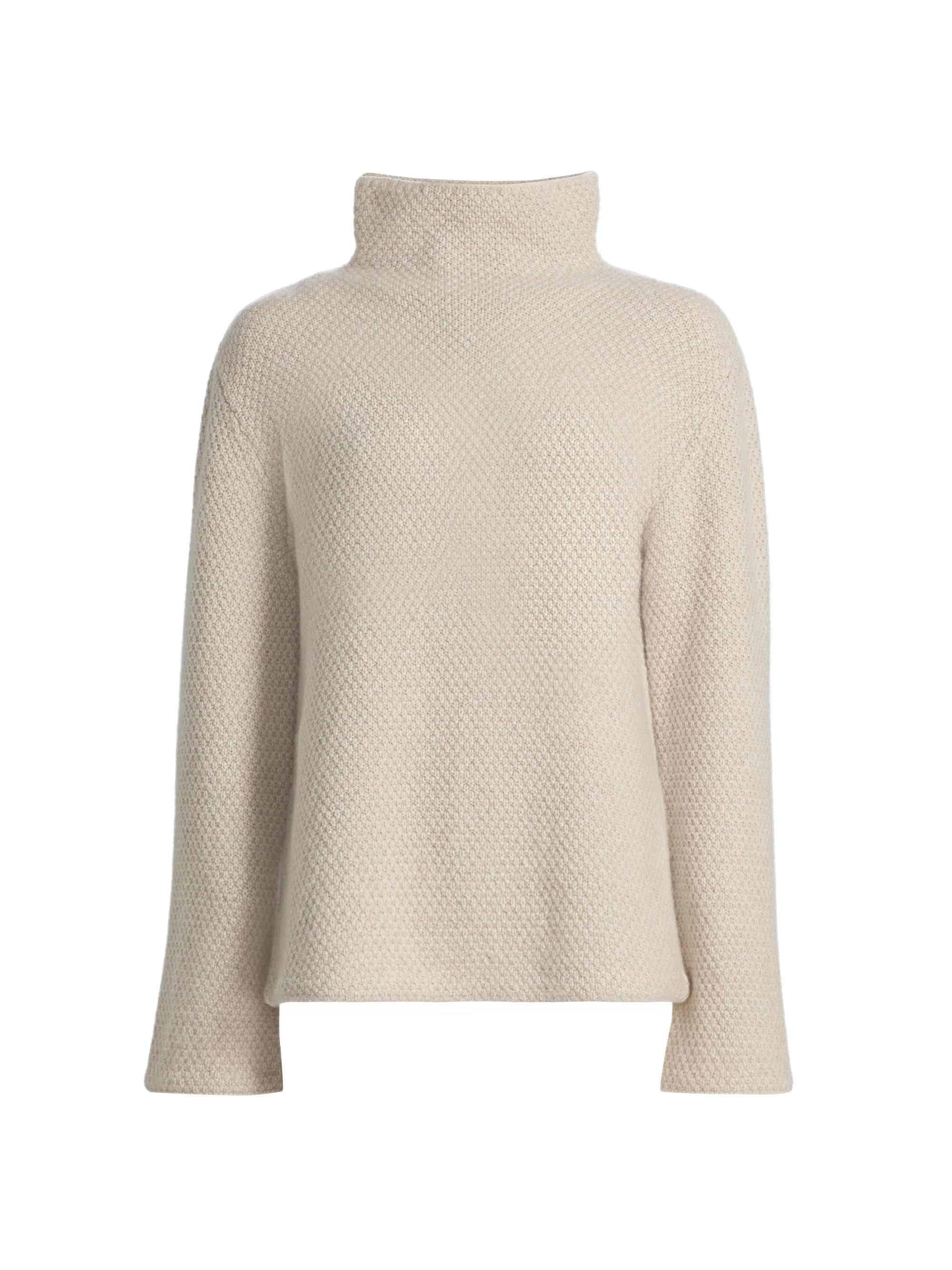 Women's Cashmere Knit Sweater - White - 1