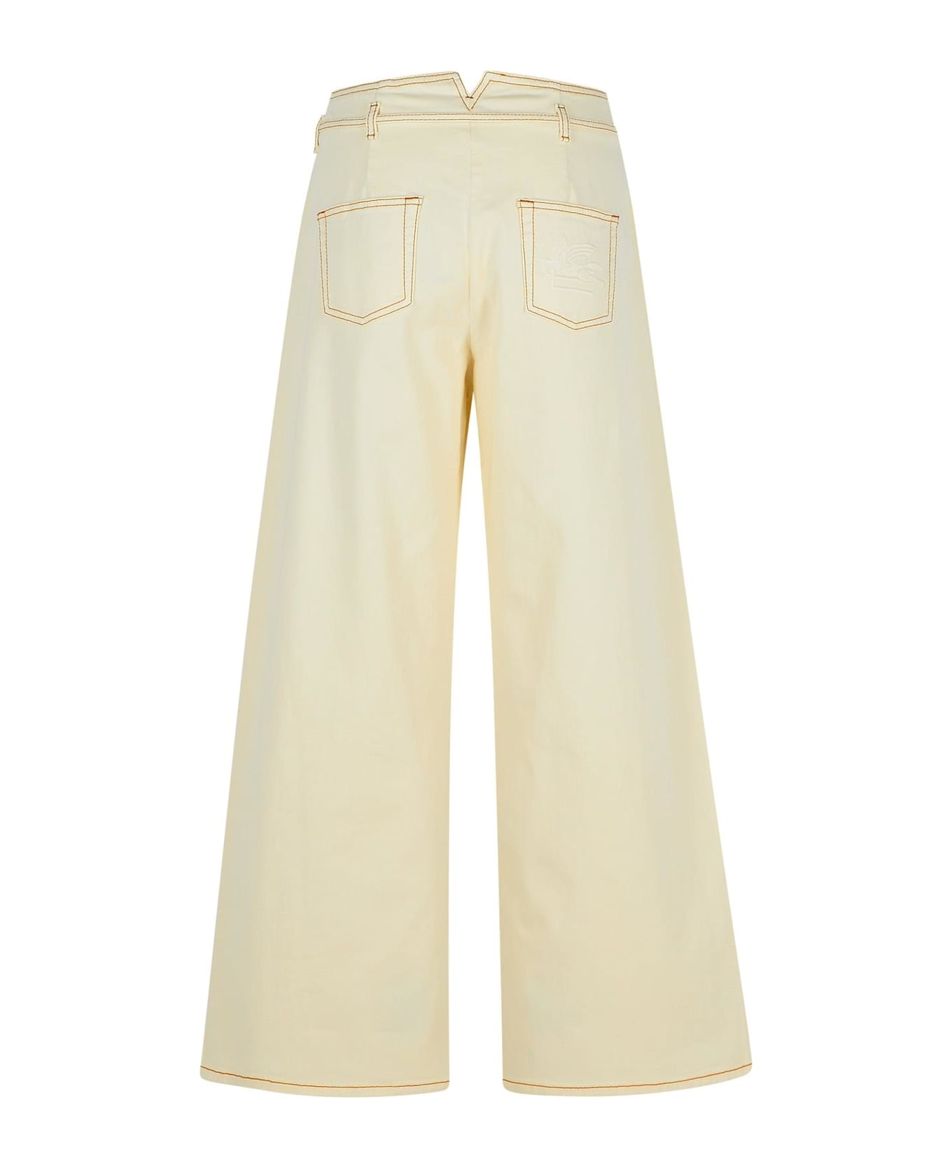 Cream Denim Jeans - 3