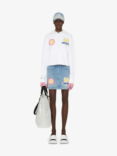 Givenchy CROPPED HOODIE WITH EMBROIDERED PATCHES outlook