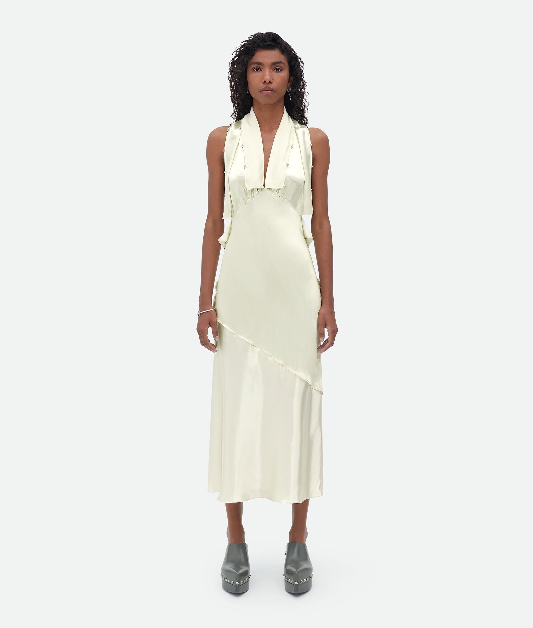 fluid satin dress - 1