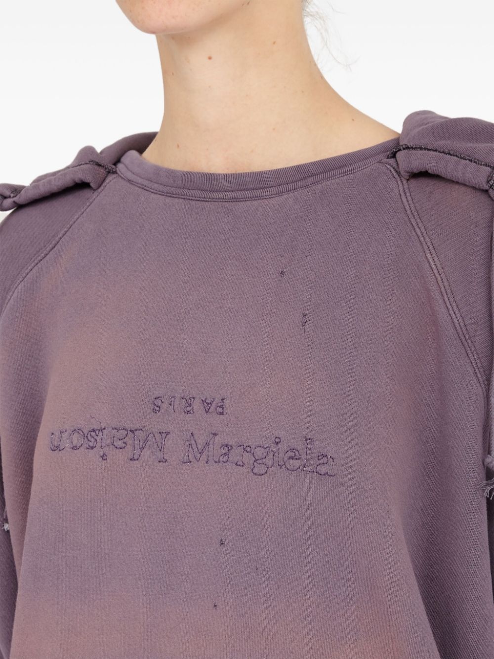 reverse-logo cotton hoodie - 4