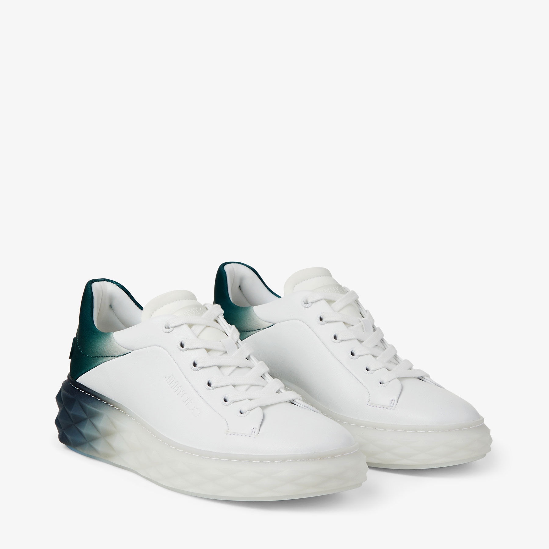 Diamond Maxi/f Ii
White and Green Leather Trainers with Platform Sole - 2