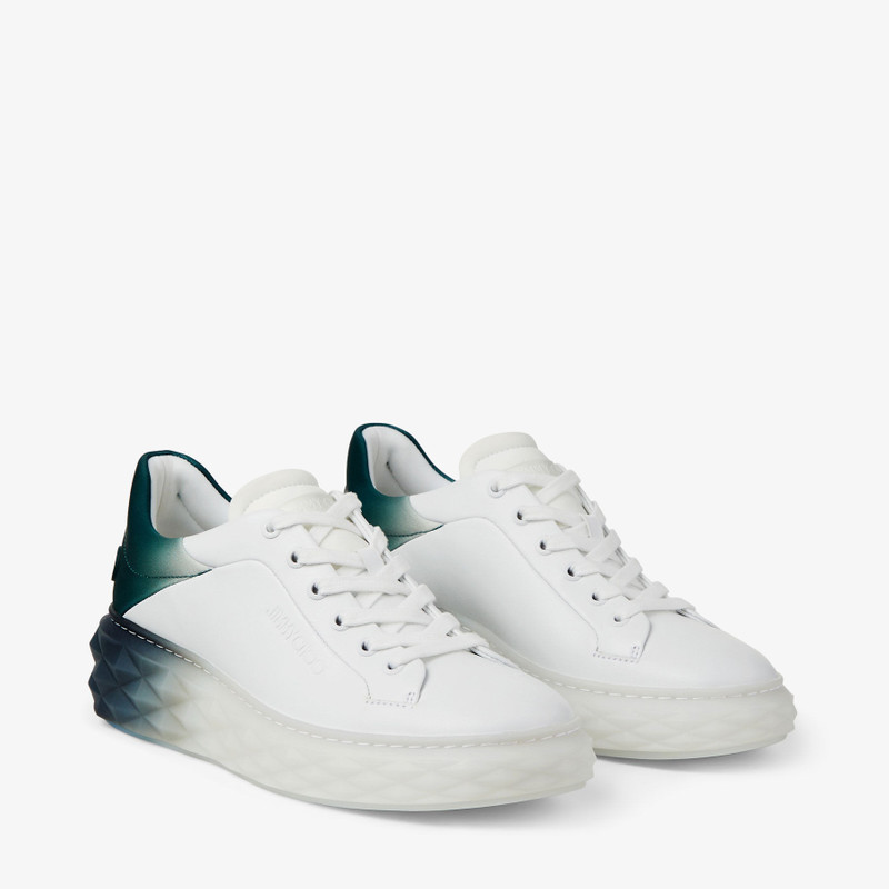 Diamond Maxi/f Ii
White and Green Leather Trainers with Platform Sole 2