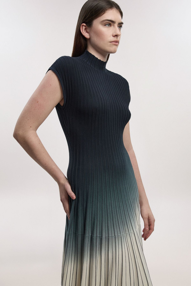 KAREN MILLEN Ombre Knit High Neck Sleeveless Maxi Dress outlook