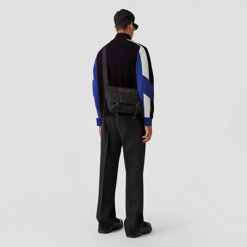 Small Horseferry Print Nylon Messenger Bag 12