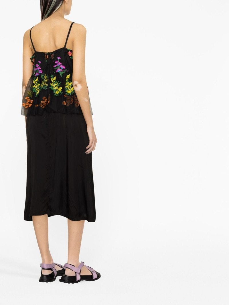 Comme des Garçons Comme des Garçons Tulle-Embroidered taffeta slip dress outlook