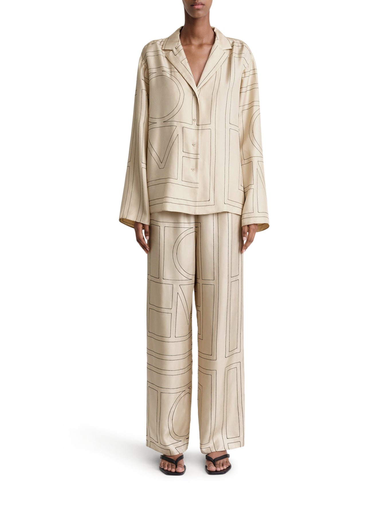 MONOGRAM SILK PANTS - 2