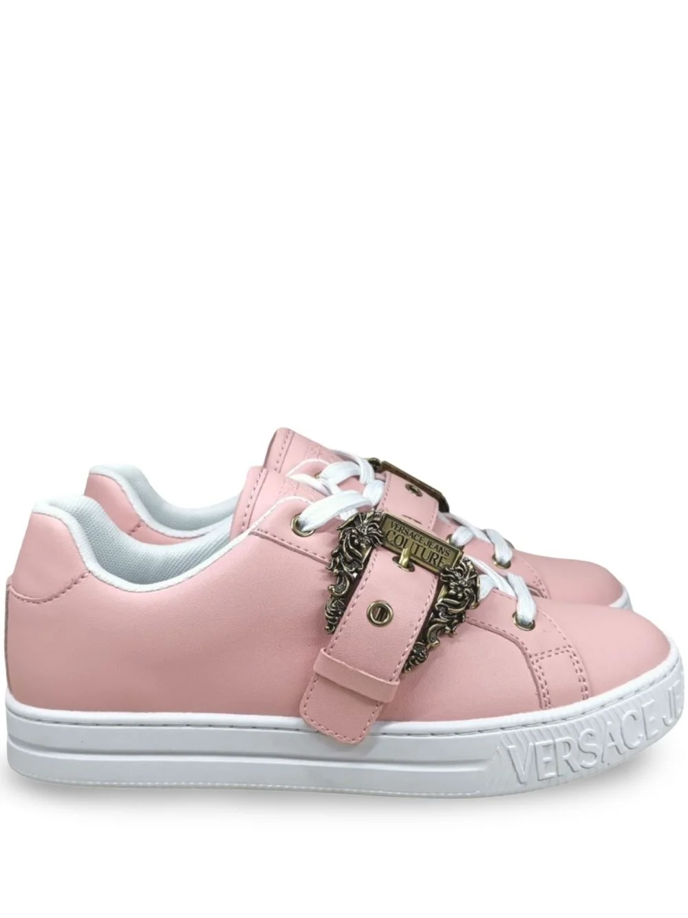 baroque-buckle sneakers - 1