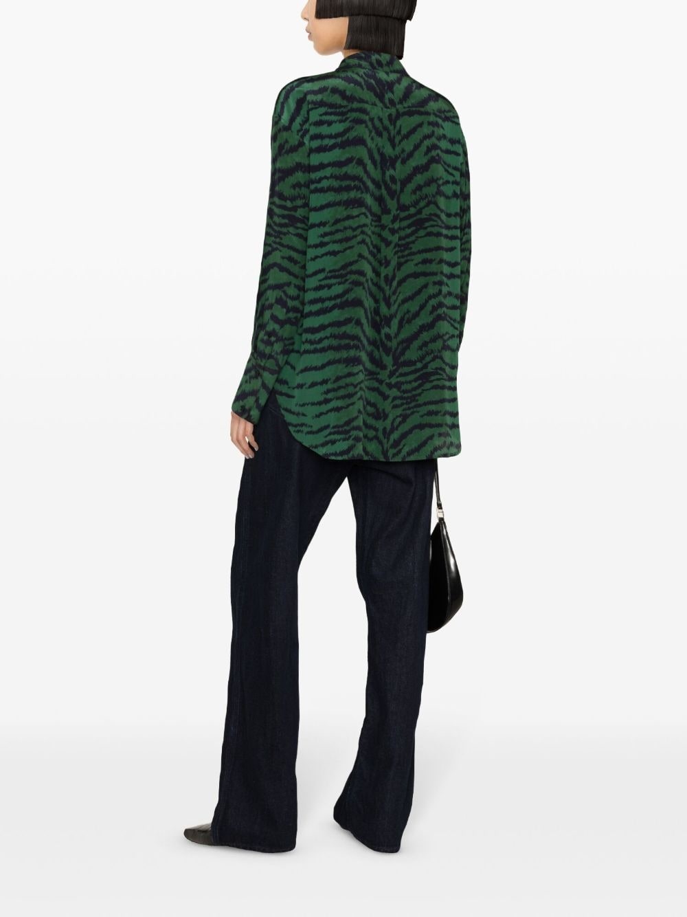 tiger-print silk shirt - 4
