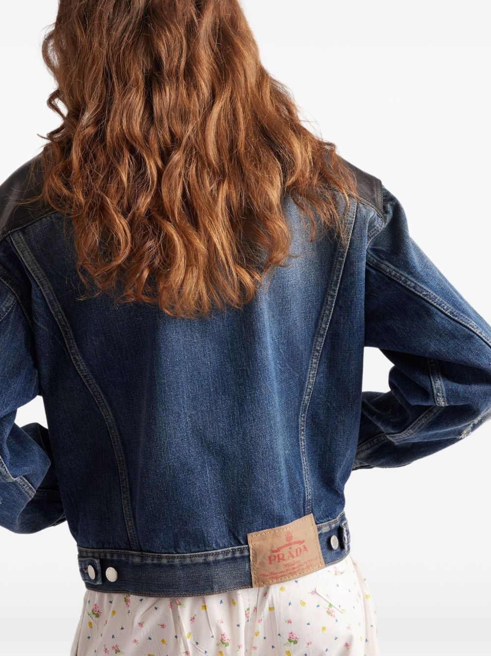 panelled denim jacket - 5