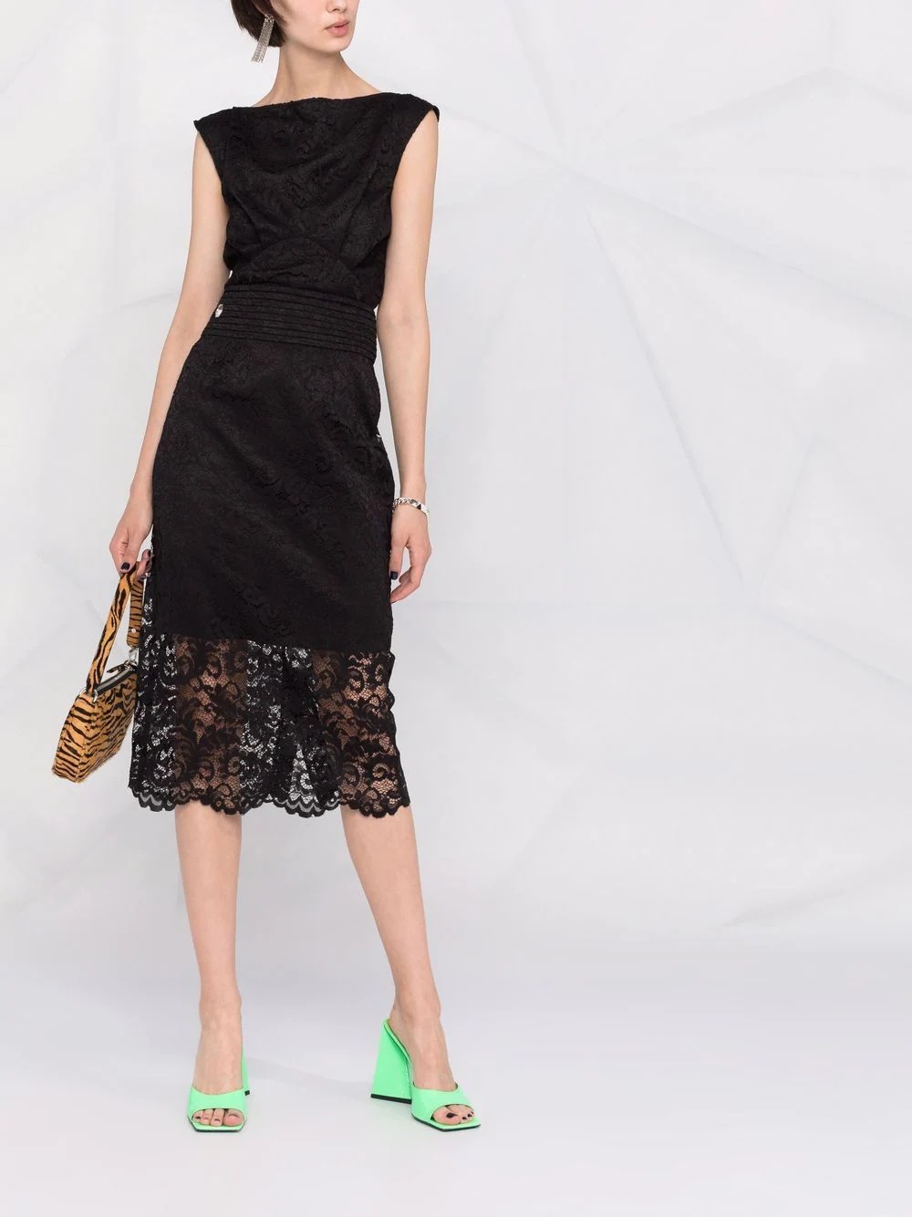 high-waisted lace skirt - 2