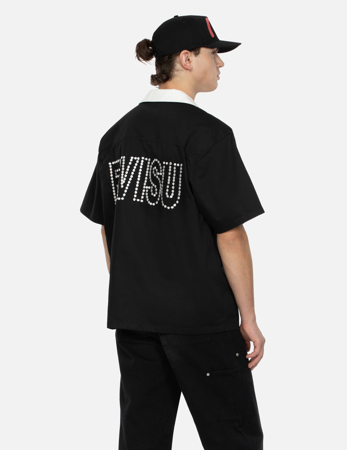 Chain-Stitched Embroidery Logo Boxy Tencel Shirt - 8