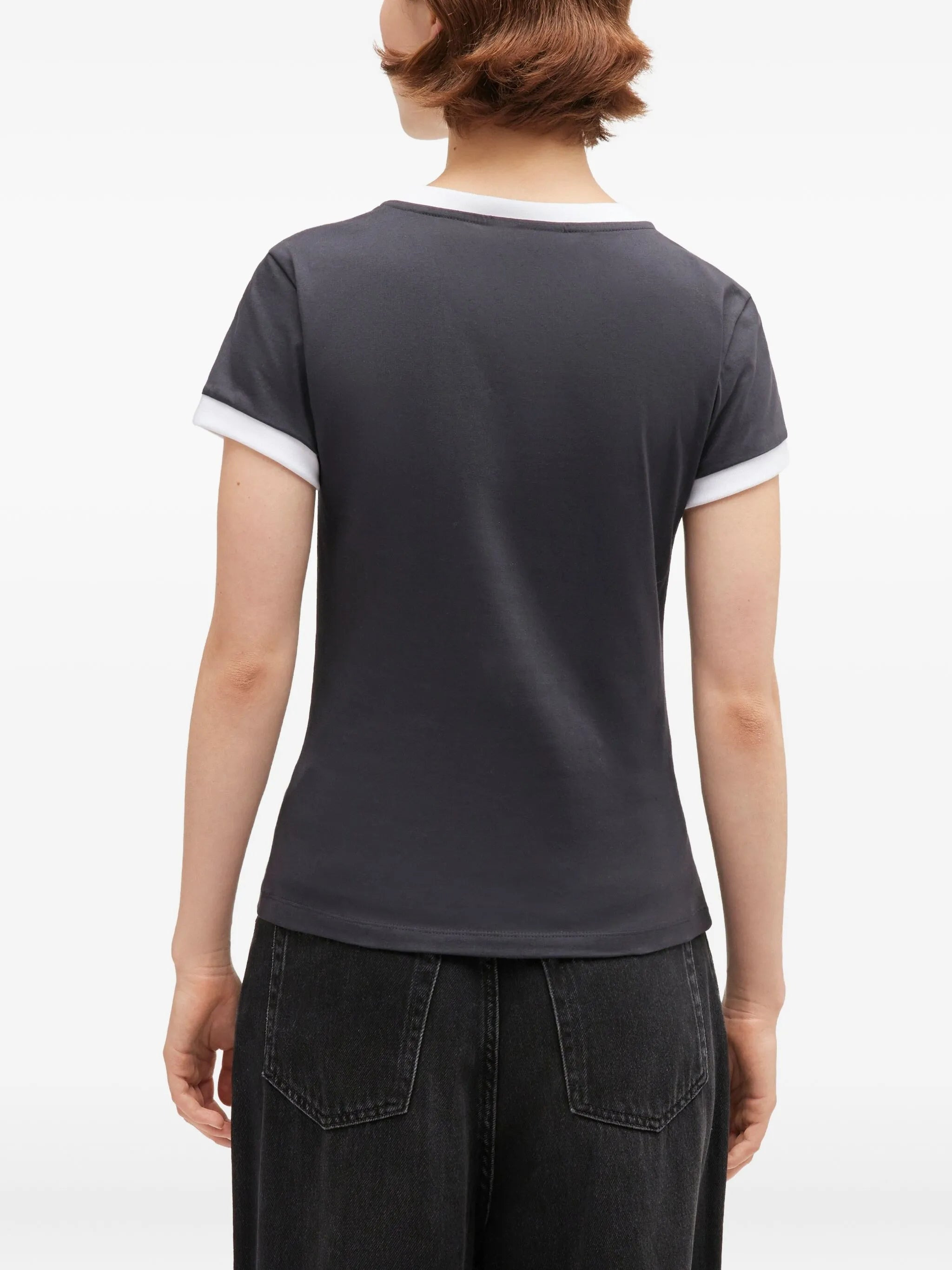 Ganni Teddy-print Ringer T-shirt - 3