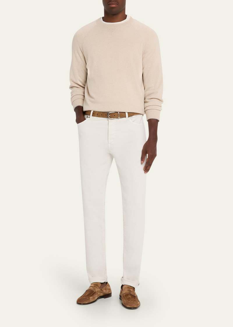 Brunello Cucinelli Men's Cashmere Raglan Crewneck Sweater outlook