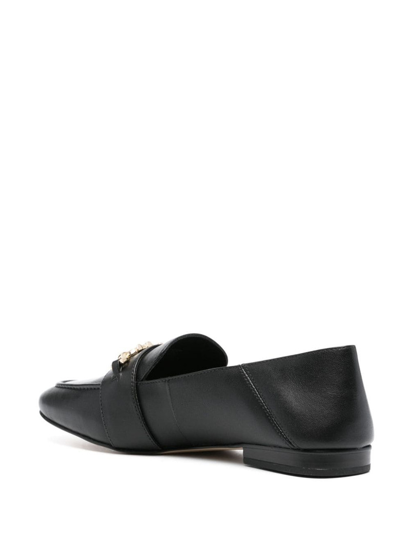 logo-plaque leather loafers 3