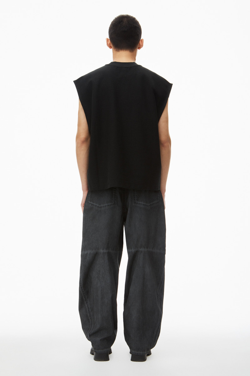 puffed logo muscle tank top in cotton 4